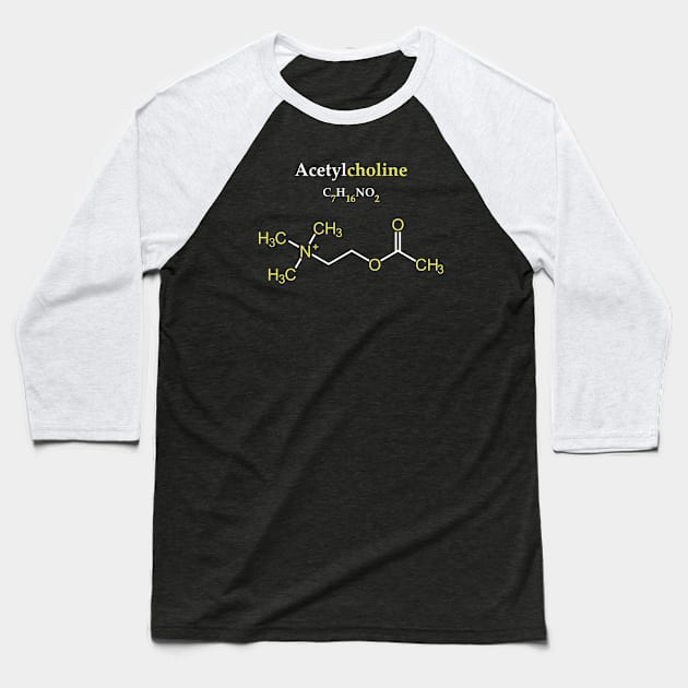 Acetylcholine Molecule Original Concept Baseball T-Shirt by Science Design